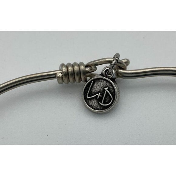 Luca + Danni Silver-Tone Bangle Bracelet Blue Enamel Mittens Charm & Rhinestones - Picture 4 of 5